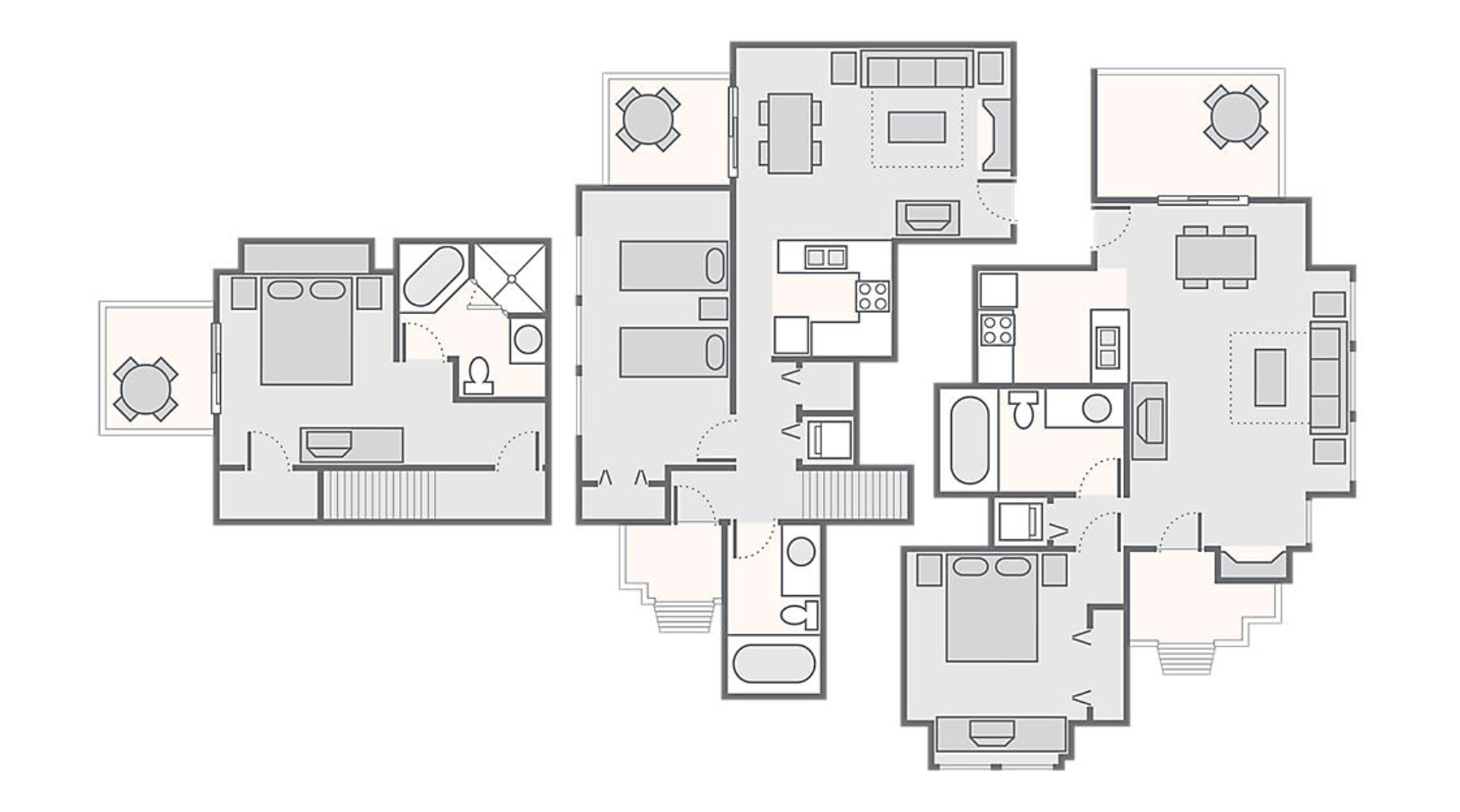 Combined 3 Bedroom Townhome 1,700 SQ FT (1 Bedroom Townhome 500 SQ FT, 2 Bedroom Townhome 1,200 SQ FT)