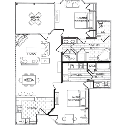 Two-Bedroom Presidential 1,312 SQ FT